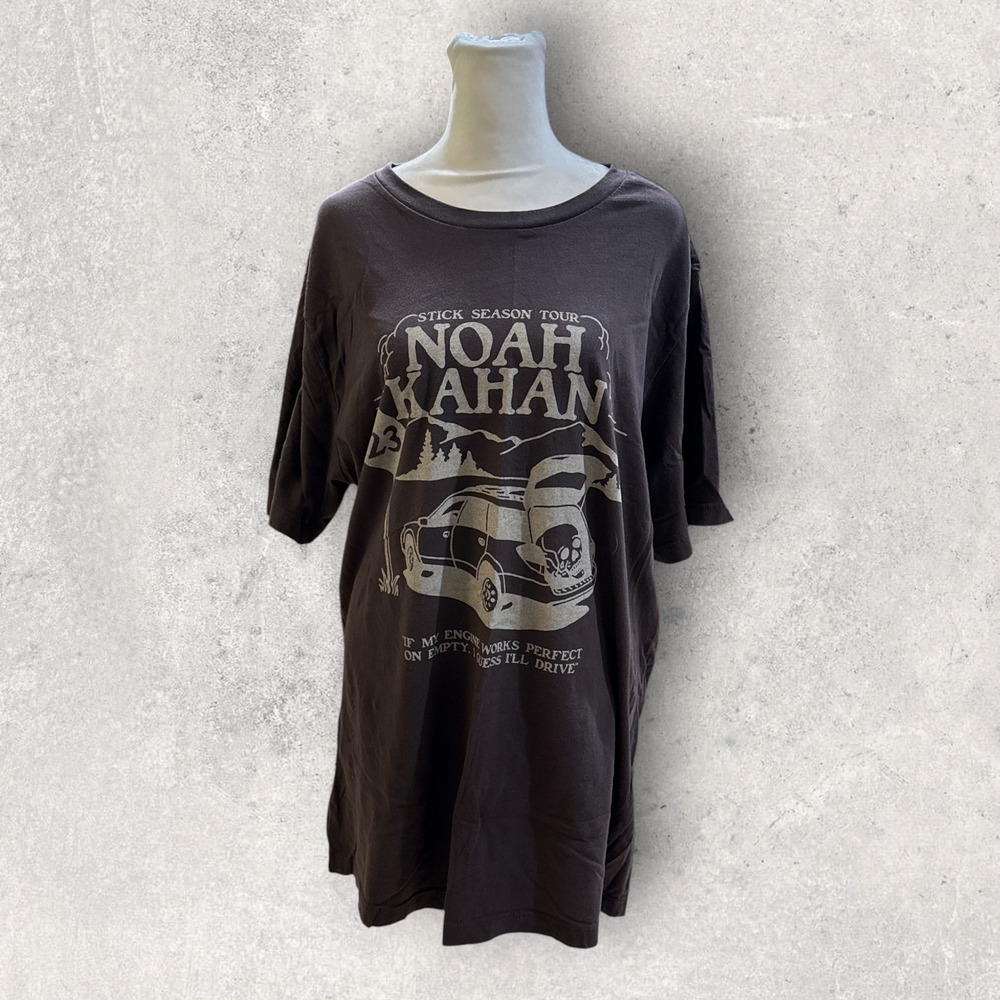 Noah Kahan Stick Season Tour T-Shirt Charcoal Graphic Concert Tee 2XL
